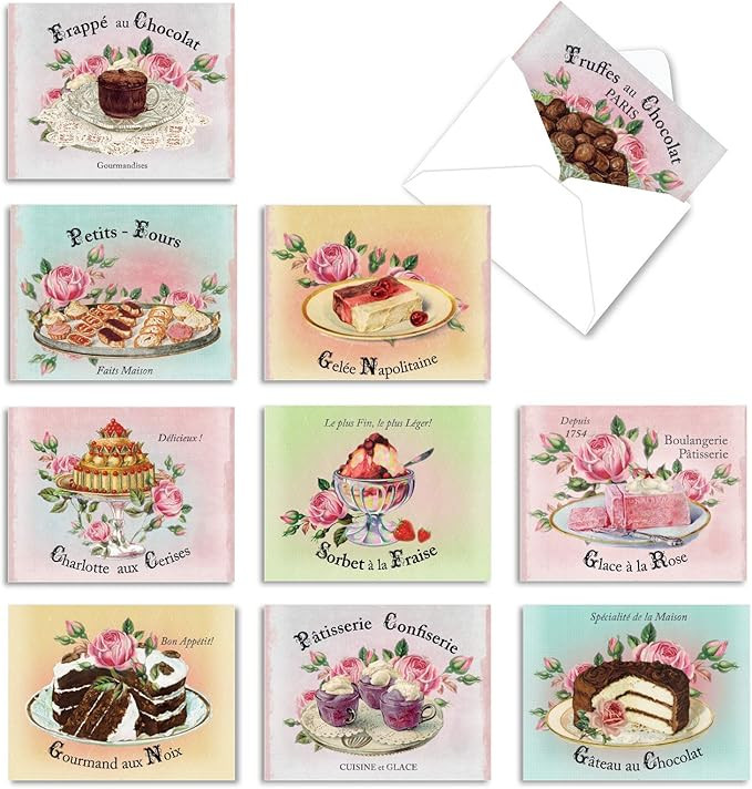 The Best Card Company - 10 Retro Blank Cards with Envelopes (4 x 5.12 Inch) - Artistic Boxed Asso... | Amazon (US)