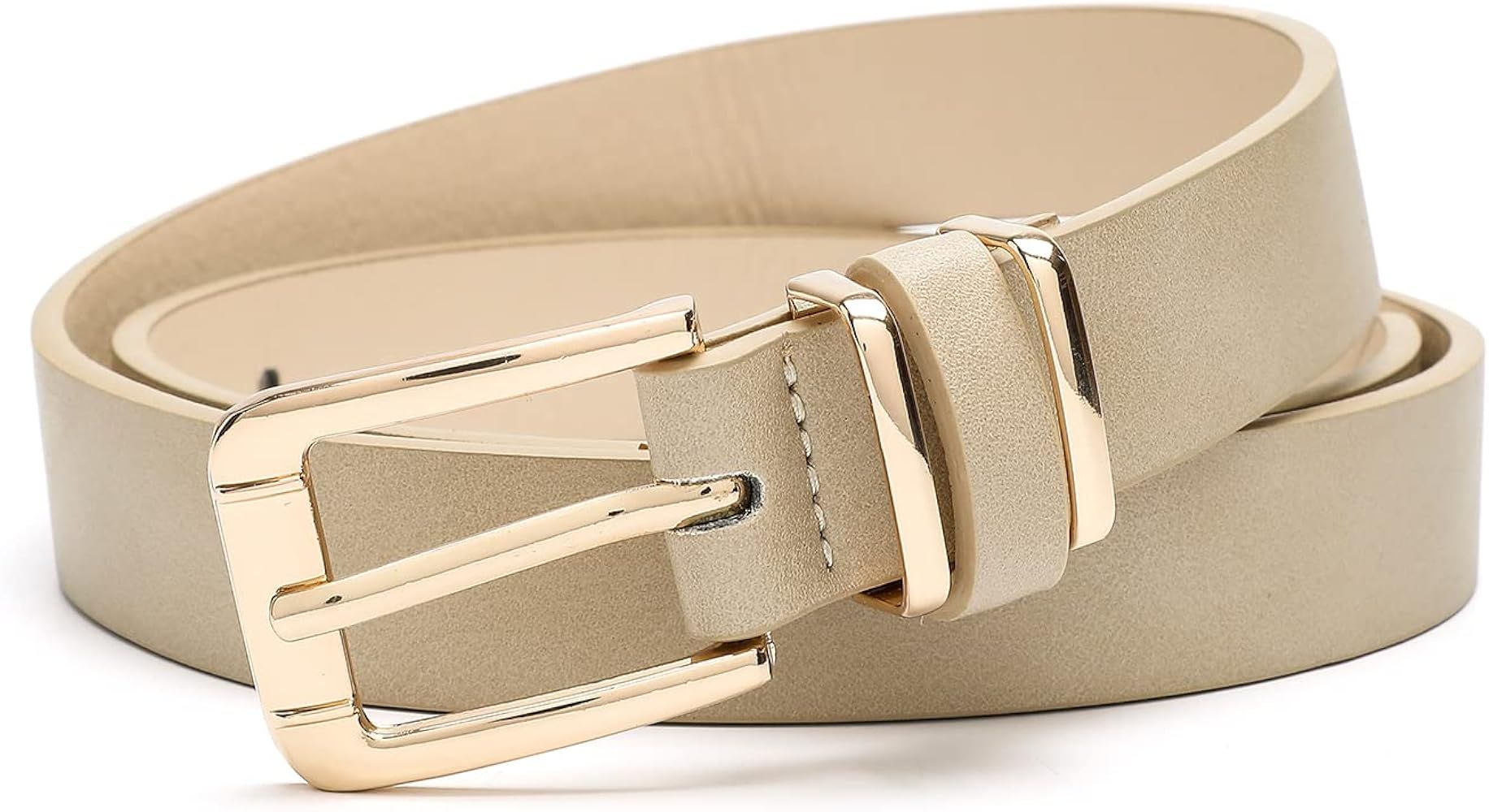 IFENDEI Women Skinny Leather Belt for Dress,Pin Buckle Belt Thin waist Belts | Amazon (US)