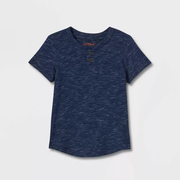 Toddler Boys' Striped Henley Short Sleeve T-Shirt - Cat & Jack™ | Target