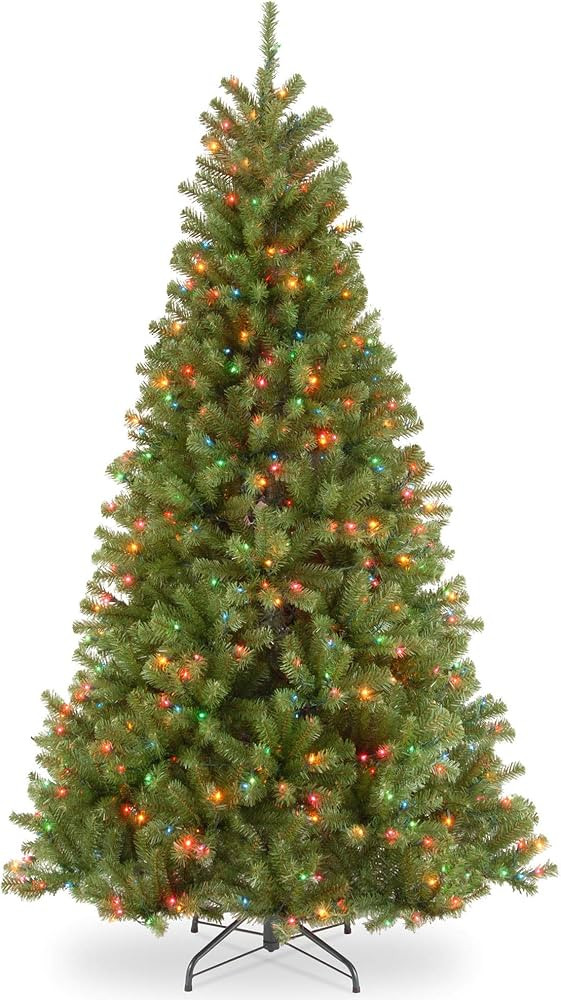 National Tree Company Pre-Lit Artificial Slim Christmas Tree, Green, North Valley Spruce, Multico... | Amazon (US)