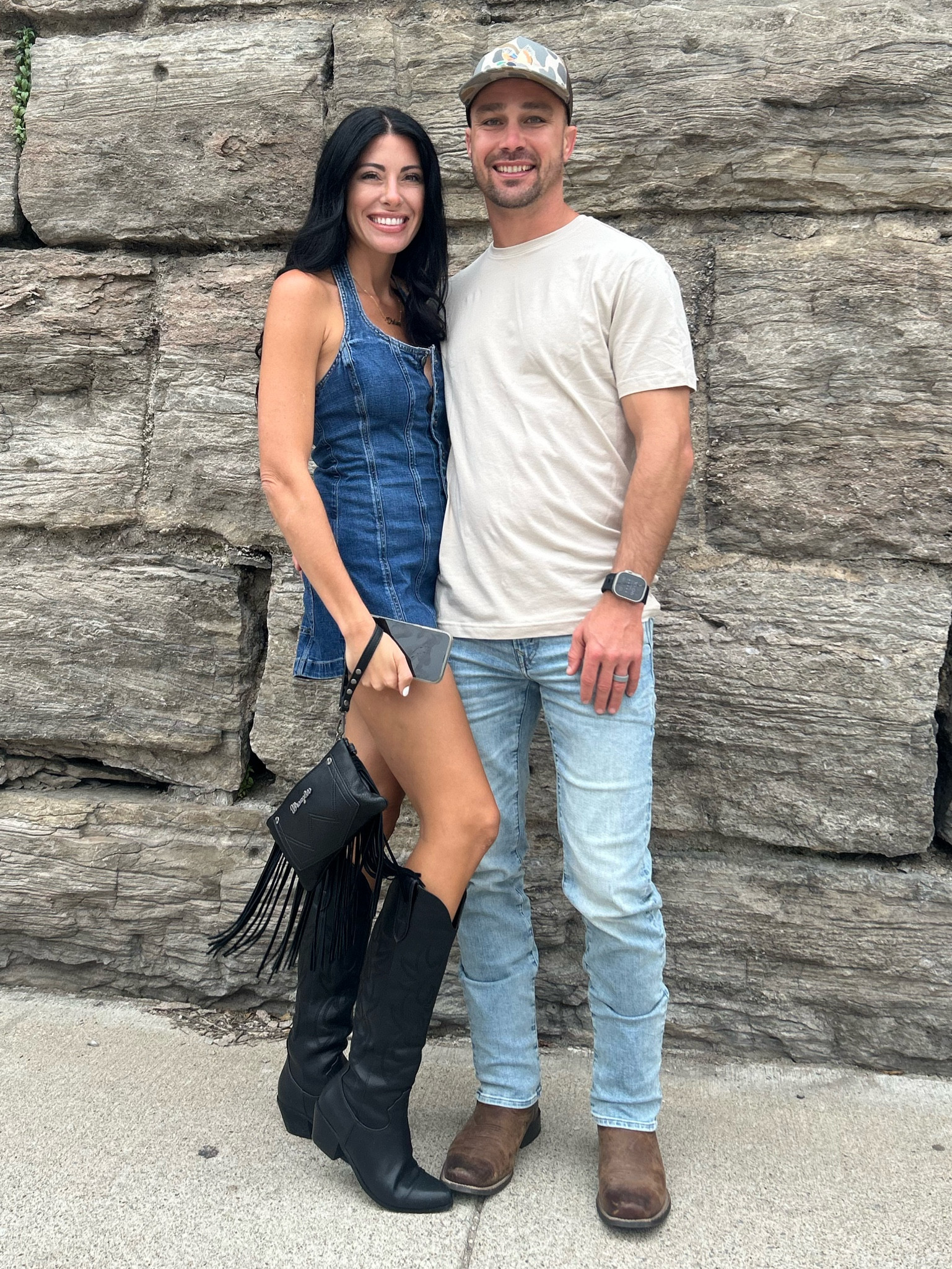 Blue Jean baby💙🖤 

*Wearing a small in the denim romper. There are adjustable buttons in the halter neck in case you need it to be longer/shorter. The denim is soft and it held up great throughout the rainy day.

#nashville #broadway 

#LTKfindsunder100 #LTKFestival #LTKfindsunder50