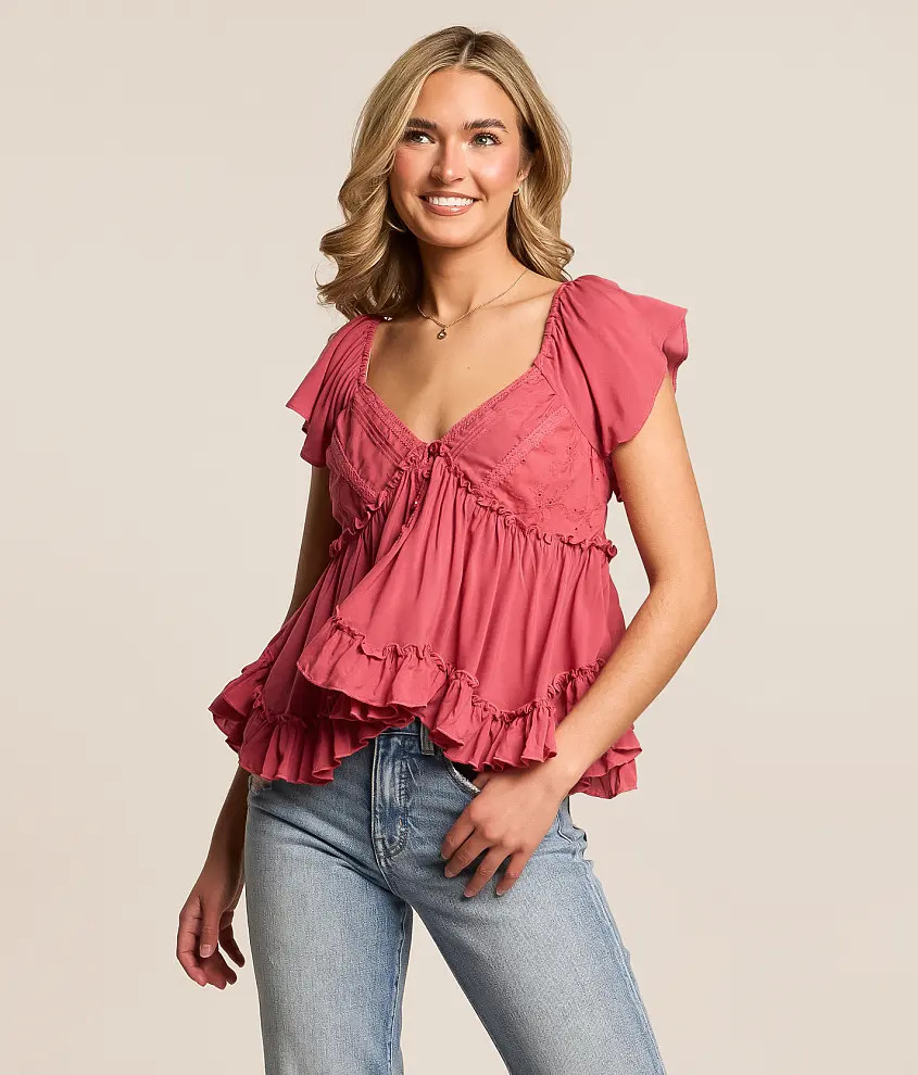 Flutter Peplum Top | Buckle
