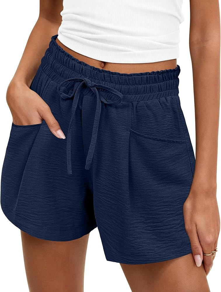 ANRABESS Shorts for Women Summer Casual High Waist Drawstring Comfy Dressy Lounge 2026 Beach Vaca... | Amazon (US)