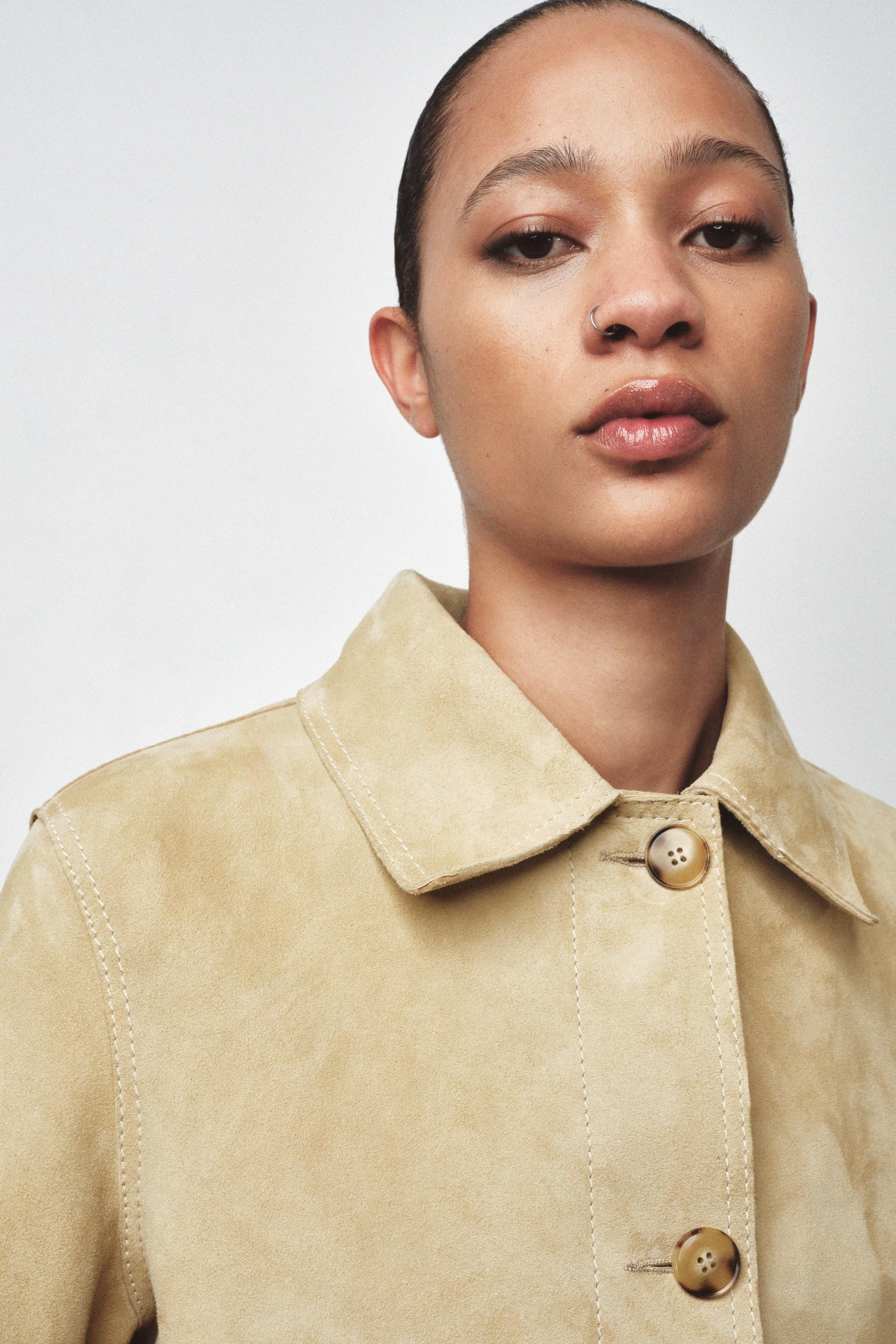 ZW COLLECTION LIMITED EDITION 100% SUEDE LEATHER JACKET Butter camel | Zara UK