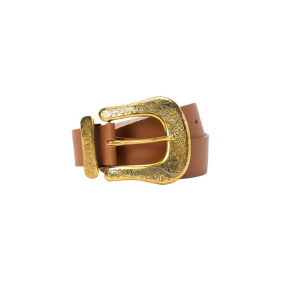 L'AGENCE Ximena Belt In Tan Smooth | L'Agence