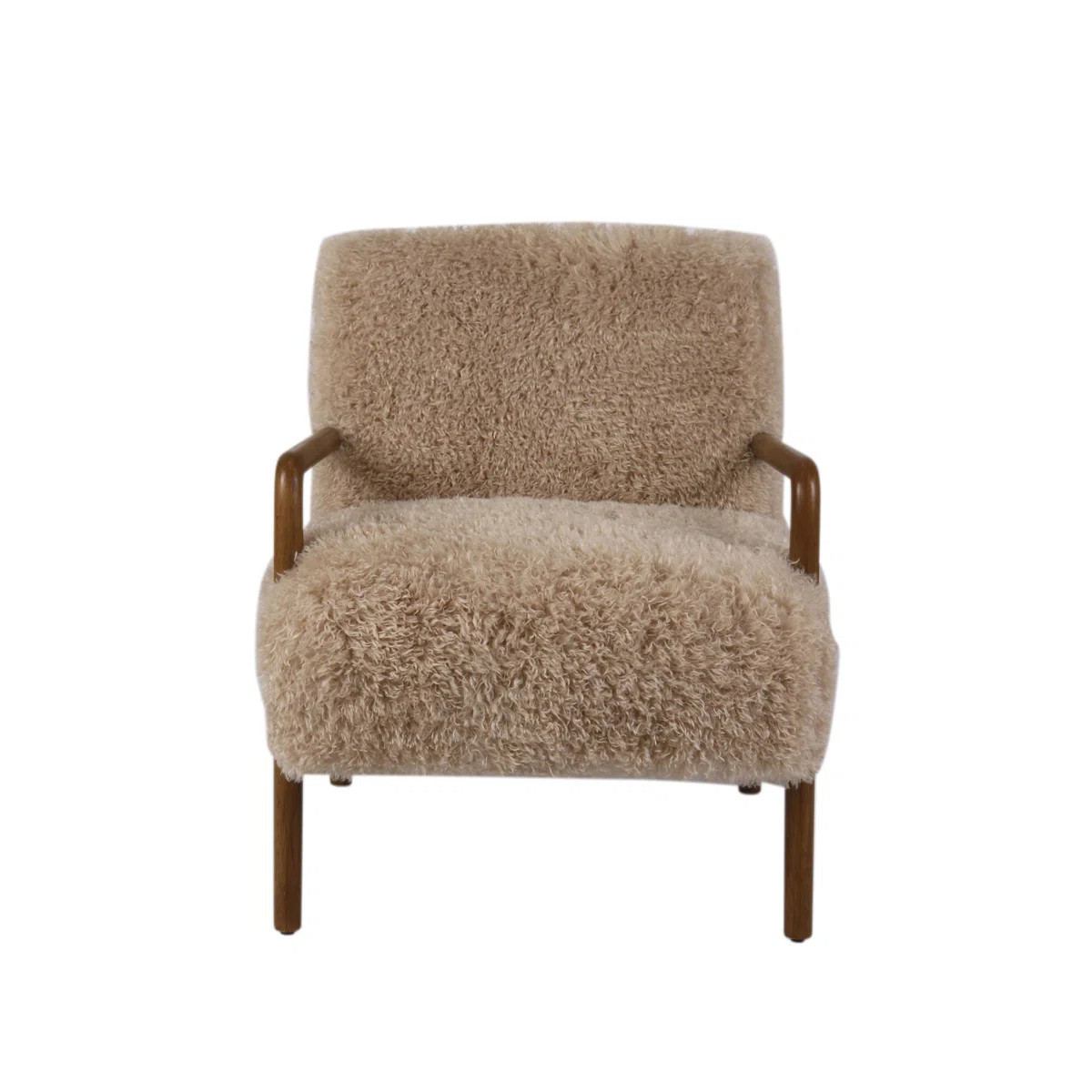 Faux Fur Upholstered Chair with Rubberwood Frame | Wayfair North America
