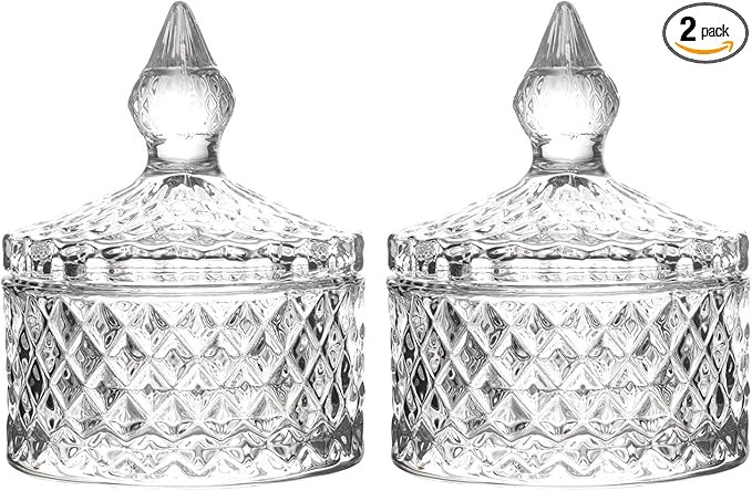SNGU Transparent Crystal jar with Crystal Lid,Widely Used Sugar Bowl，Decorative Candy Jar，Can... | Amazon (US)
