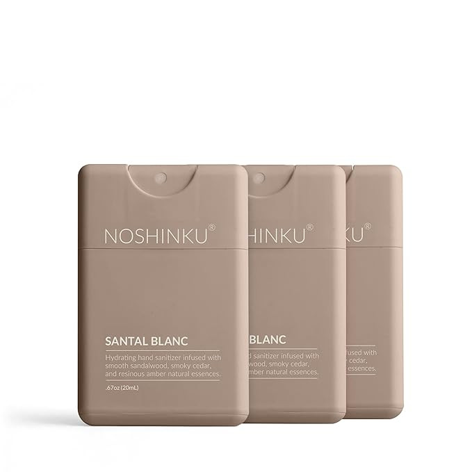 Noshinku - Refillable Hand Sanitizer Santal Blanc 3-Pack, Travel Size Spray with Hydrating Botani... | Amazon (US)