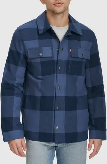 Levi's® Buffalo Check Water Resistant Flannel Shirt Jacket | Nordstrom | Nordstrom