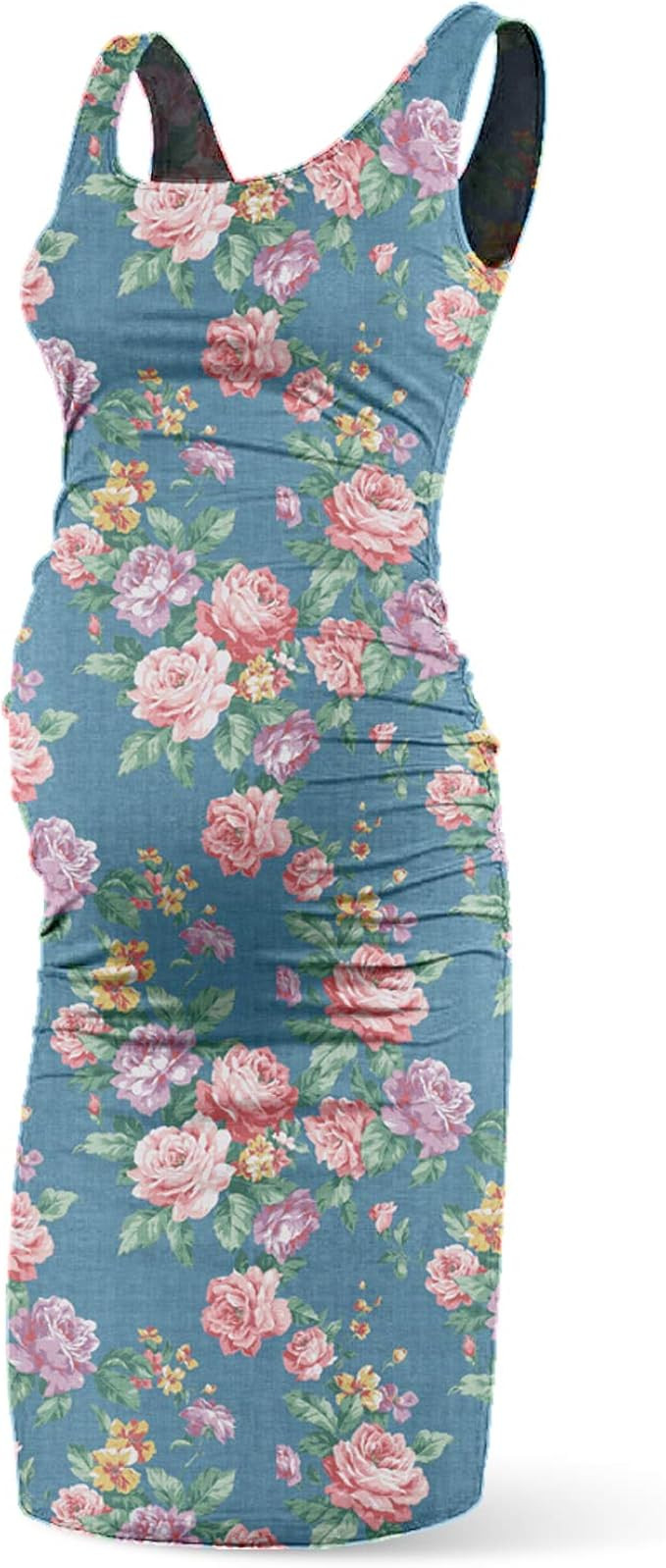 Rnxrbb Women Summer Sleeveless Maternity Dress Pregnancy Tank Scoop Neck Mama Clothes Casual Body... | Amazon (US)