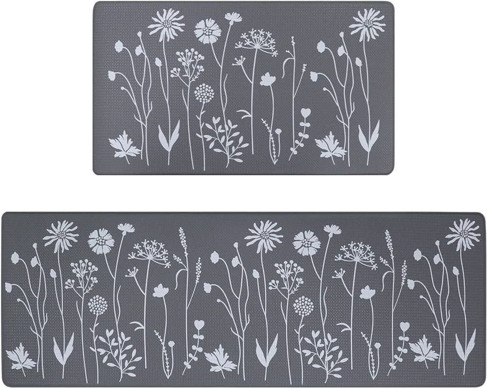 Rempry 2 Pcs Kitchen Rugs and Mats, Cushioned Anti-Fatigue Floor Mat, PVC Non-Slip Waterproof Kit... | Amazon (US)