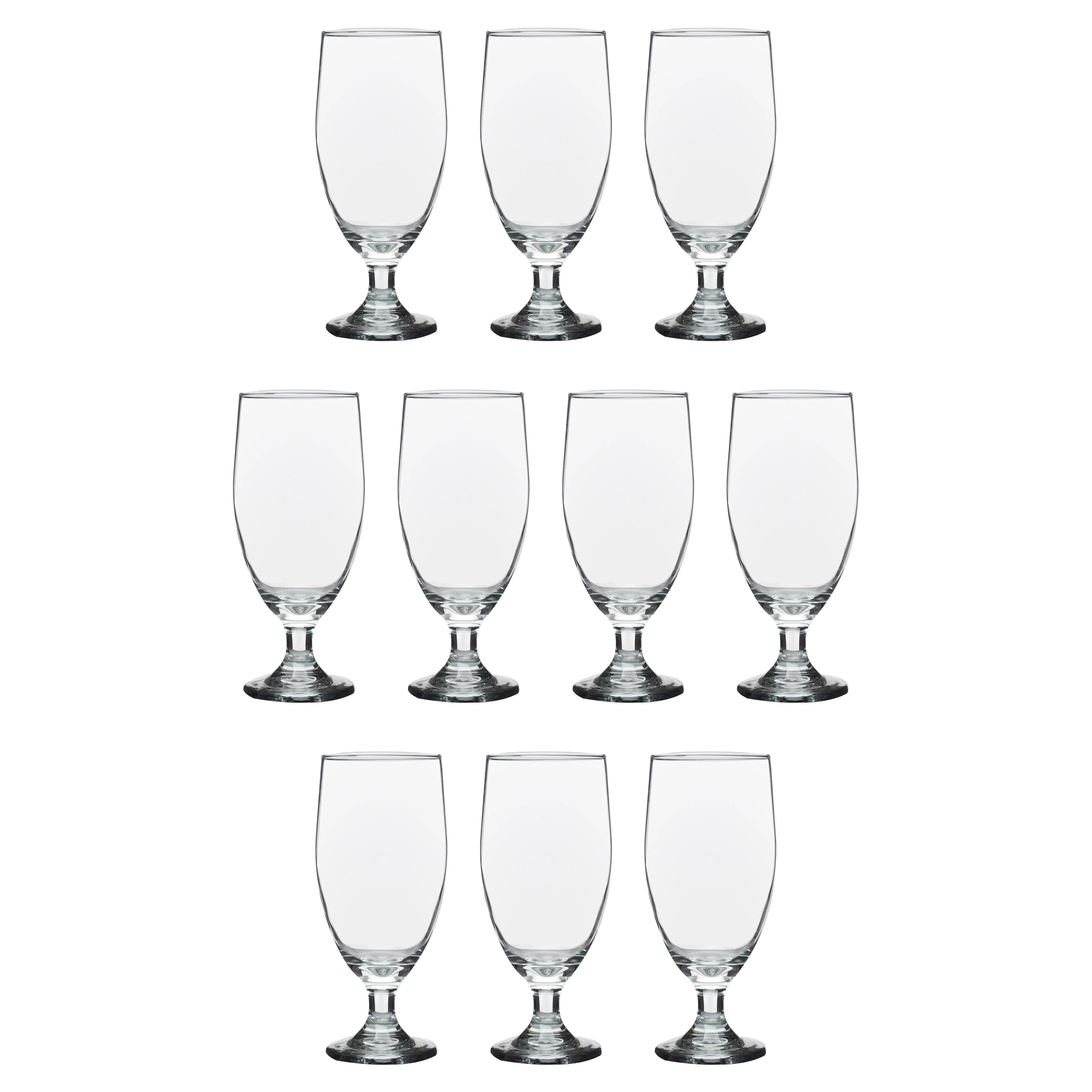 Large Water Goblet Glasses by Toscana, 20 Oz Set of 10, Large Iced Tea Stemmed Footed Glass Glass... | Walmart (US)