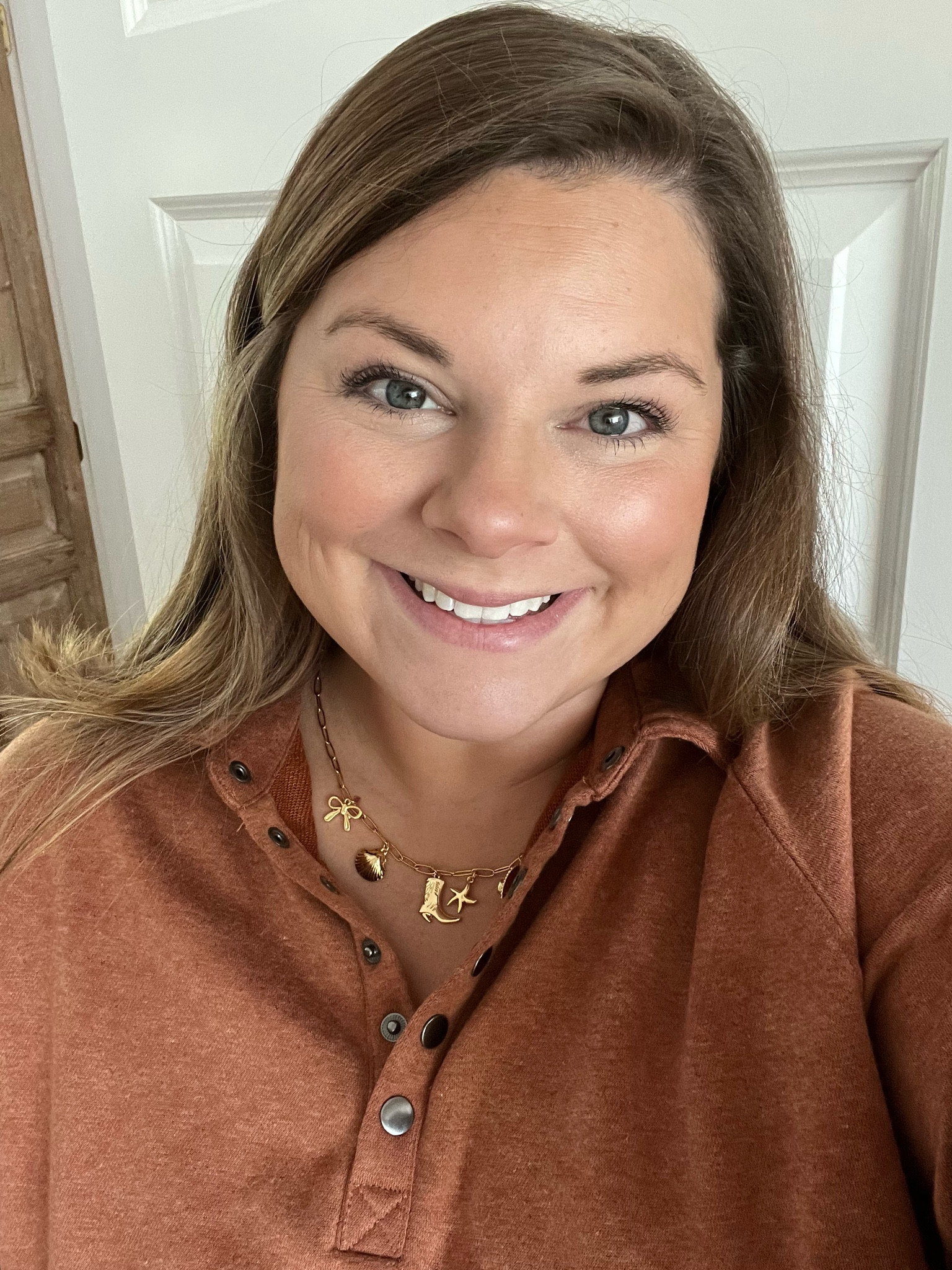 Obsessed either way this inexpensive charm necklace! 

Wearing an XL in my top and bottom 

#LTKMidsize