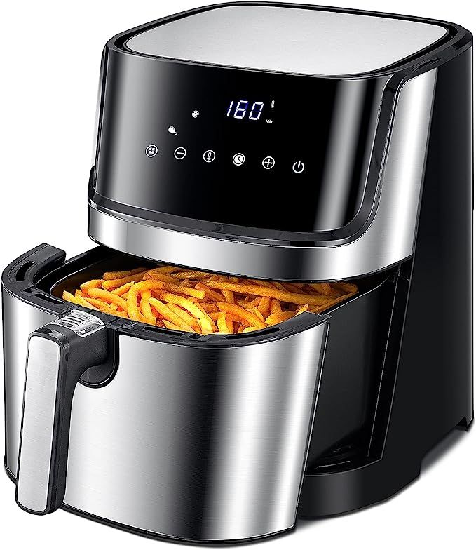 Air Fryer, 5.8QT Large Air Fryers 8-in-1 Hot Airfryer Cooker Oilless with Digital Touch Screen, N... | Amazon (US)