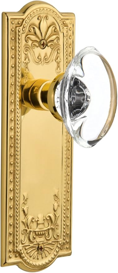 Nostalgic Warehouse Meadows Plate with Oval Clear Crystal Glass Knob, Passage - 2.375", Unlacquer... | Amazon (US)