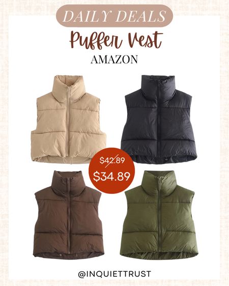 Puffer vests on sale on Amazon!

#dailydeals #puffervests #amazonfinds #fashionfinds #winteroutfitinspo

#LTKunder50 #LTKSeasonal #LTKFind