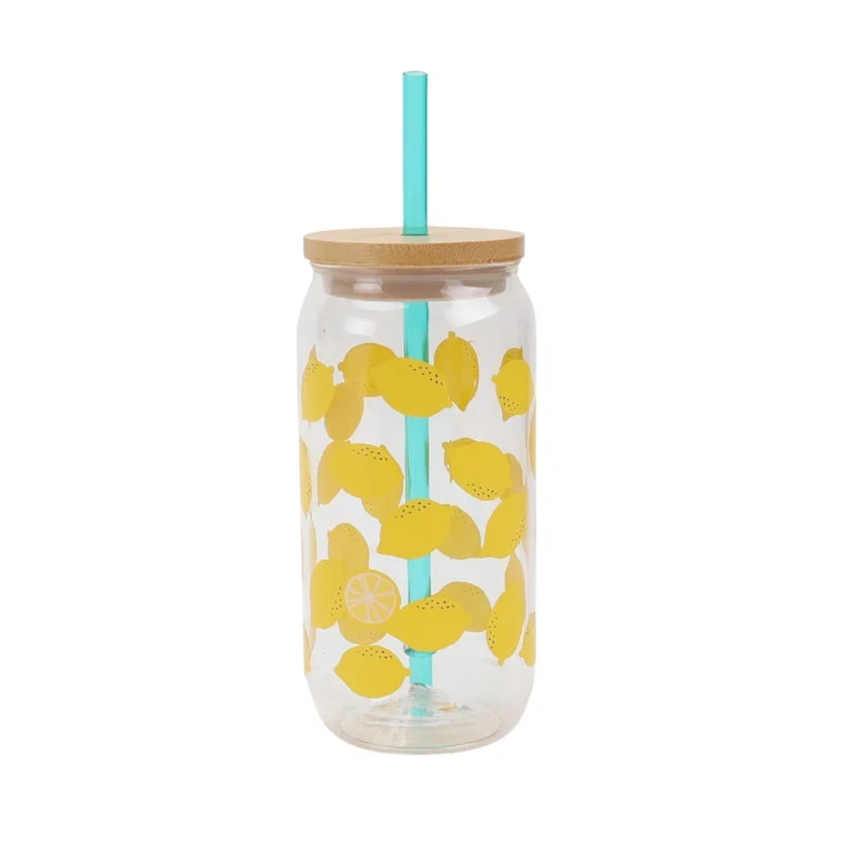 Mainstays 20-Ounce Acrylic Can Shape Tumbler, Lemon Pattern | Walmart (US)