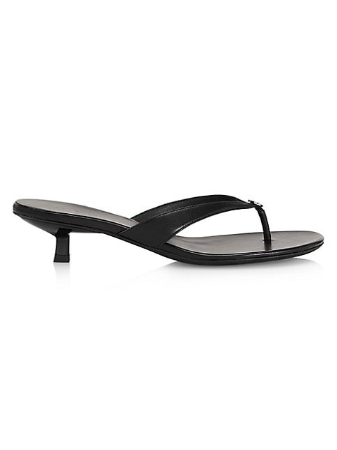 Classic Logo 35MM Leather Kitten-Heel Sandals | Saks Fifth Avenue