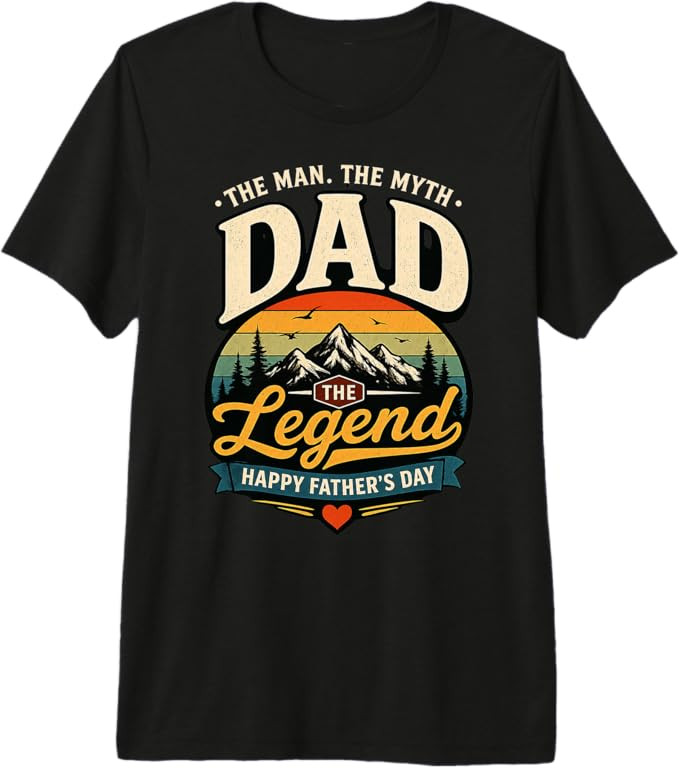 Mens The Man Myth Legend Dad Fathers Day Retro Vintage Premium Tri-Blend T-Shirt | Amazon (US)