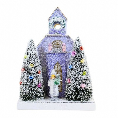 Cody Foster 8.5 Inch Petite Purple House Retro Village Mantle Light Up Village Buildings | Target