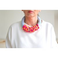 Artsy Necklace, Boho Modern Statement Light Blue Unique Chunky Necklace | Etsy (US)