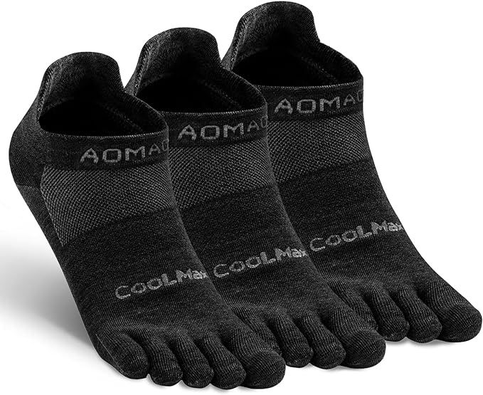 aomagic Toe Socks for Men and Women Athletic Running Coolmax Five Finger Ankle/Quarter Socks Brea... | Amazon (US)