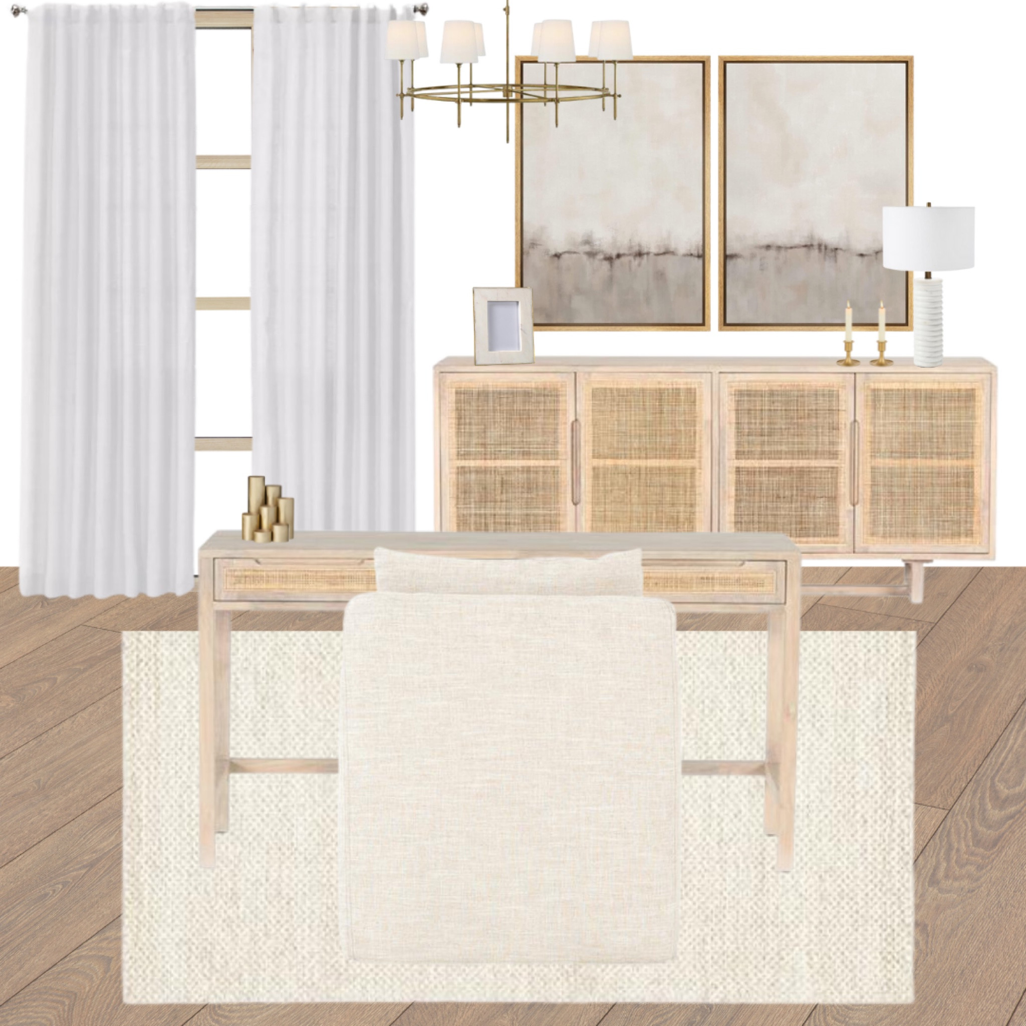 Home office, office decor, office furniture, desk, desk chair, rug, sideboard, curtains, home office design, office chair, desk chair 

#LTKhome #LTKworkwear #LTKU