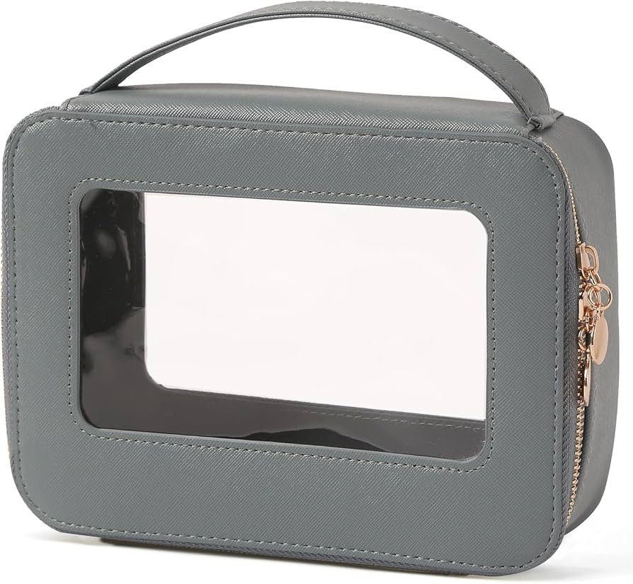 Clear Makeup Bag Transparent Cosmetic Bag Large Toiletry Bag With Zipper Double Sided Travel Make... | Amazon (US)