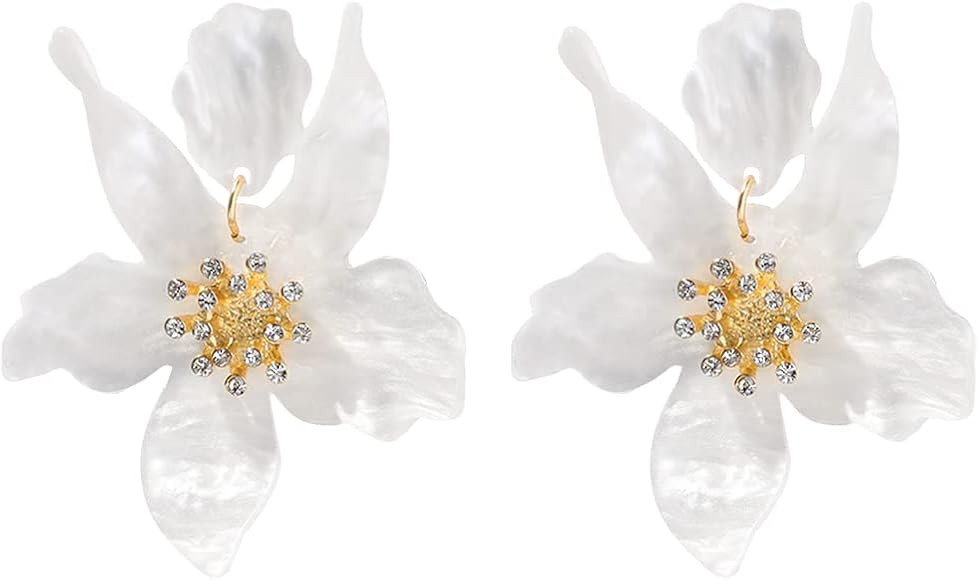 Boho Stud Earrings for Women - Chic Flower Statement Earrings with Gold Flower Bud, Great for Sis... | Amazon (US)