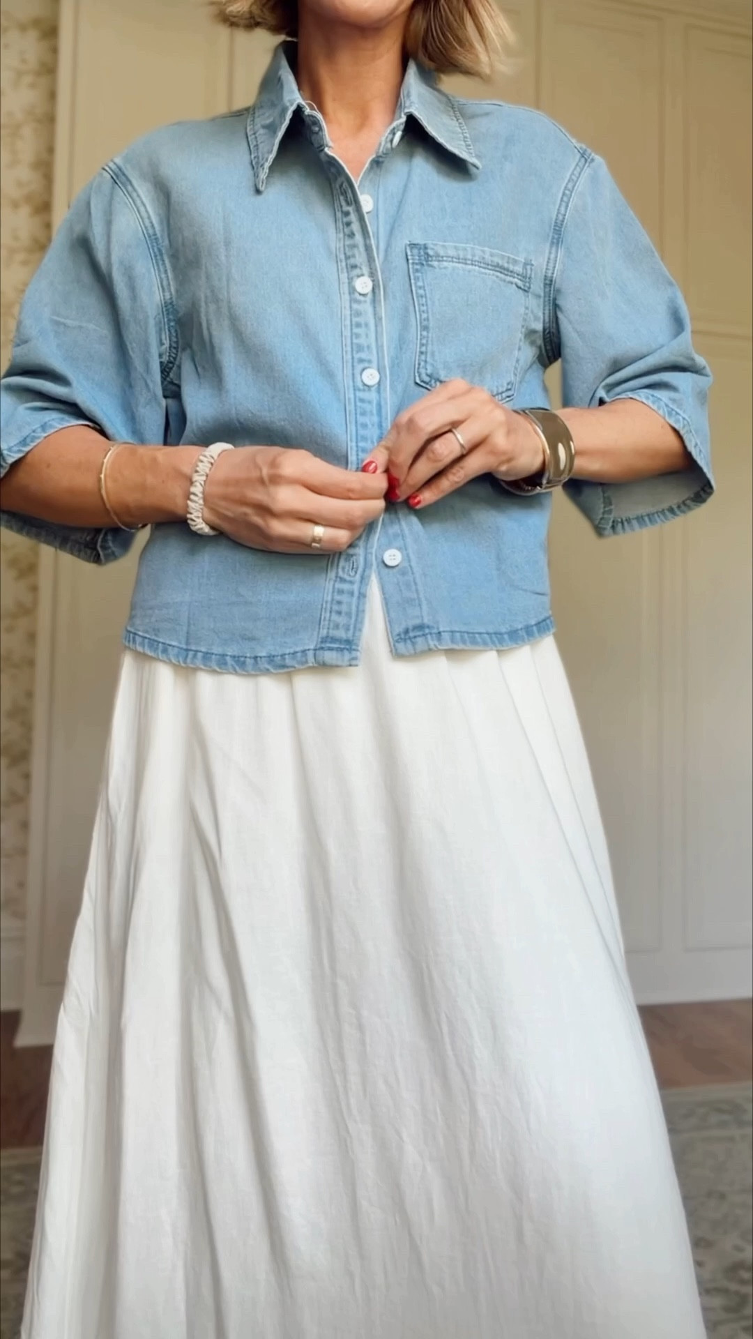 Small in skirt but needed Xs 
Small in top 