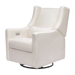 Babyletto Kiwi Glider Recliner w/ Electronic Control in Cream Eco-Weave | Cymax