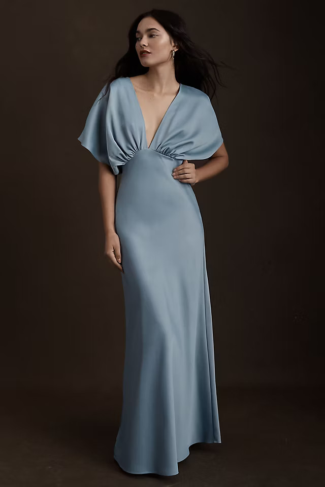 Leila Satin Charmeuse Maxi Dress | Anthropologie (US)