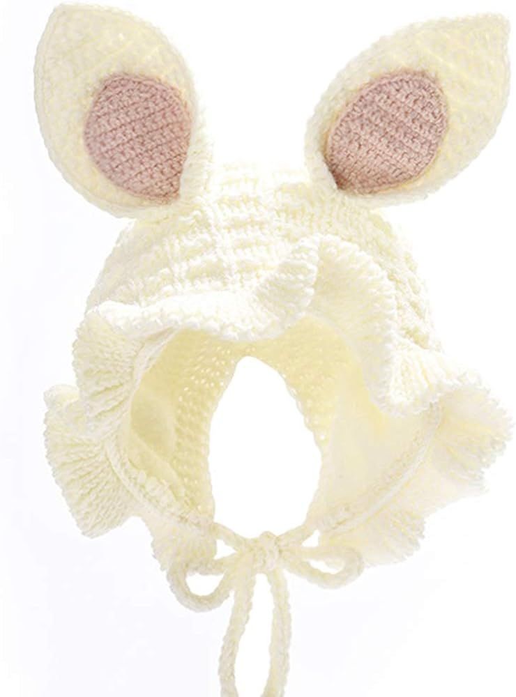 MerryJuly Baby Girl Bunny Hat with Ears Cute Rabbit Winter Warm Knit Bonnet Beanie for Infant Tod... | Amazon (US)
