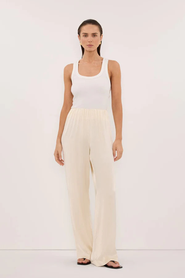 MONICA CREAM SATIN PANT | DISSH