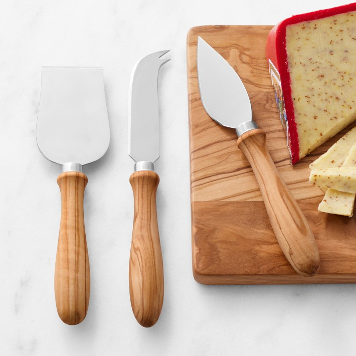Olivewood Cheese Knives, Set of 3 | Williams-Sonoma
