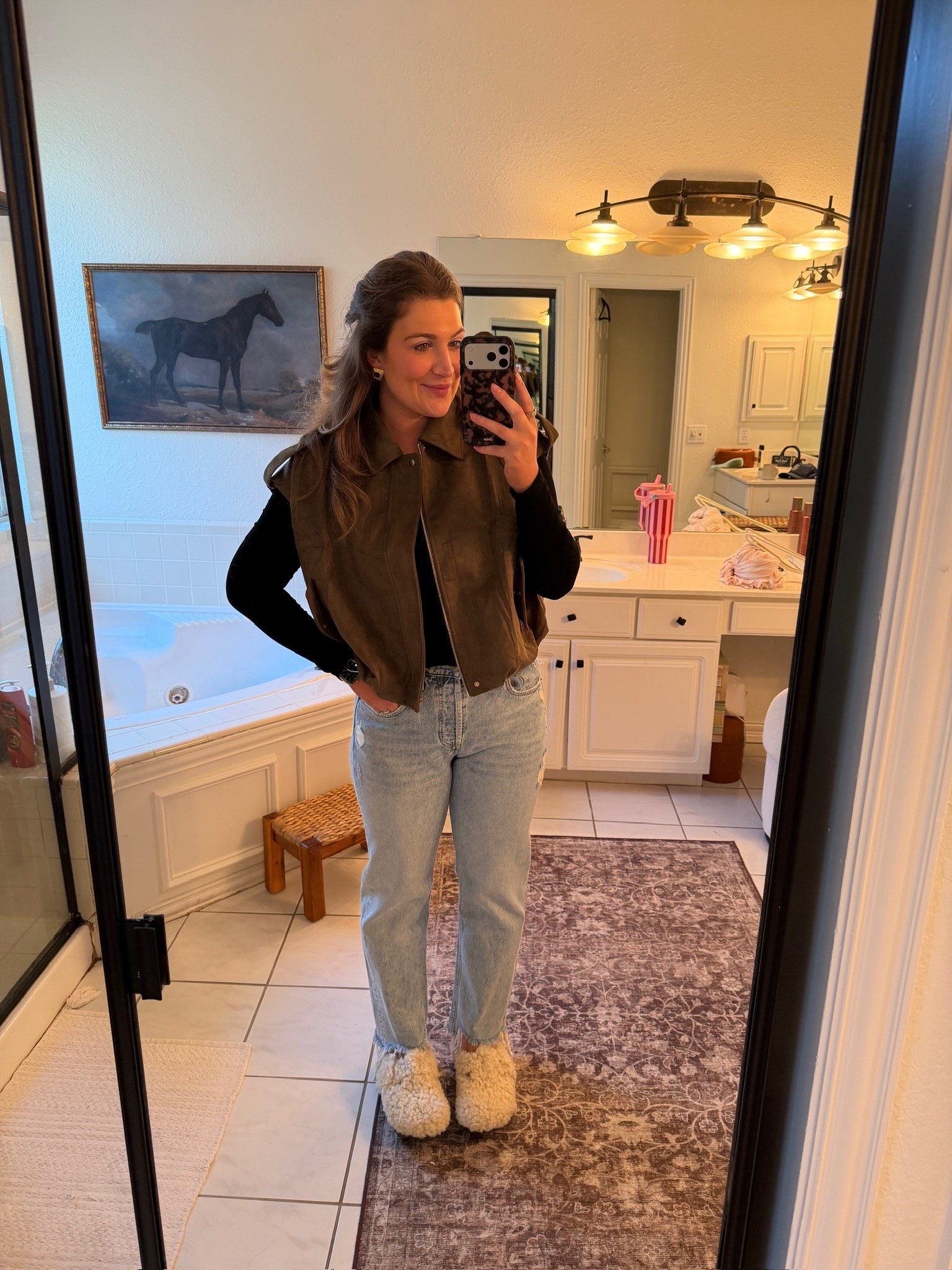 Winter OOTD! Top and vest are both from Amazon and I am so thrilled with their quality!! Linking similar jeans and Birkenstocks ✨

Winter fashion, winter ootd, winter outfit, Amazon outfit, Amazon ootd 

#LTKSeasonal #LTKootd