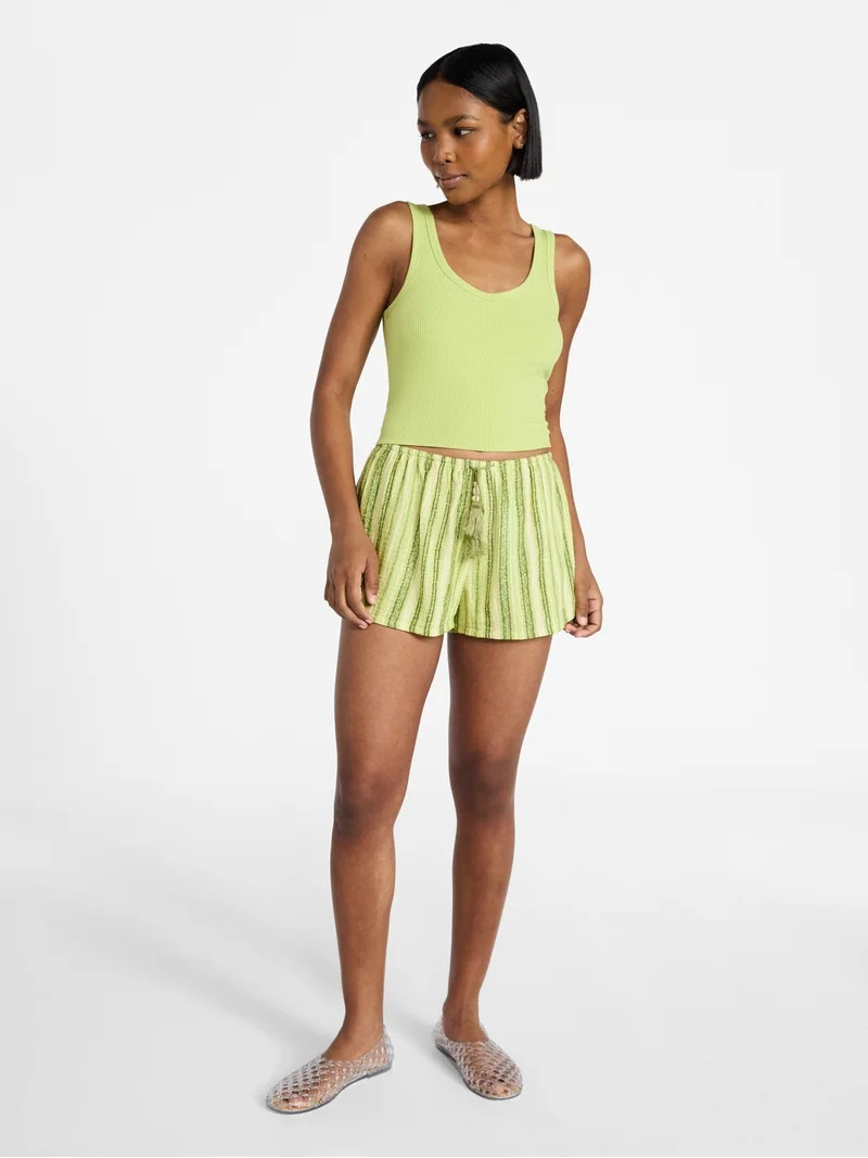 No Boundaries Cropped V-Neck Tank Top, Women’s XXS-XXL | Walmart (US)