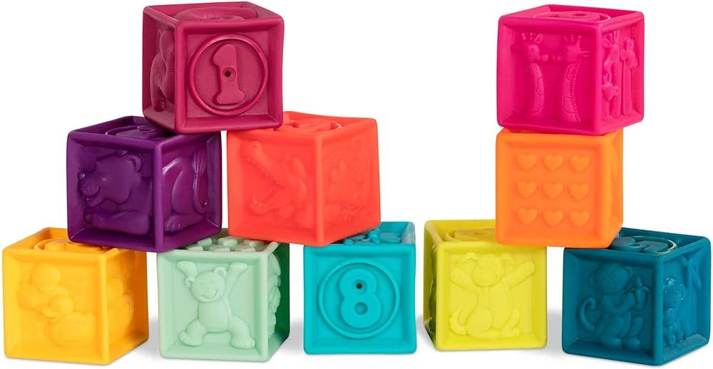 B. toys- B. baby – Baby Blocks – Stacking & Building Toys For Babies – 10 Soft Blocks With ... | Amazon (US)