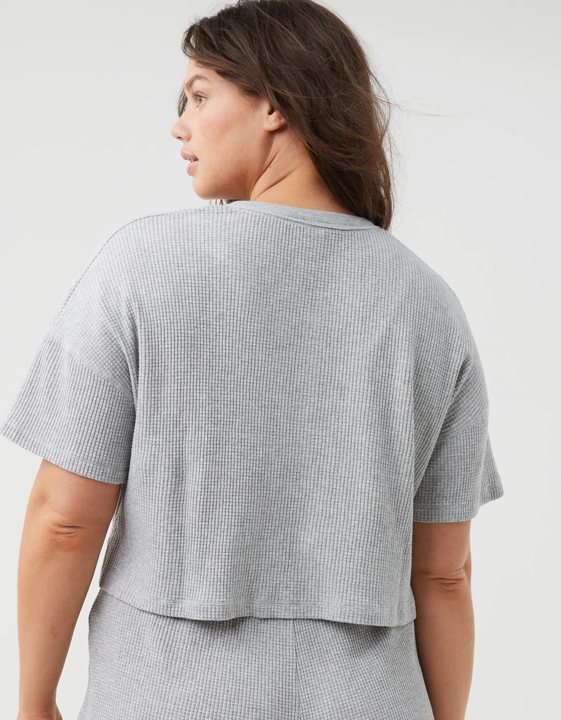 OFFLINE By Aerie Wow! Waffle Cropped Henley Short Sleeve T-Shirt | American Eagle Outfitters (US & CA)