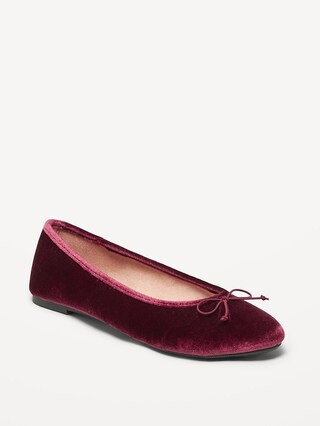 Velvet Bow-Tie Ballet Flat Shoes for Women | Old Navy (US)
