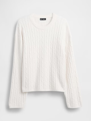 CashSoft Cable-Knit Crewneck Sweater | Gap (CA)