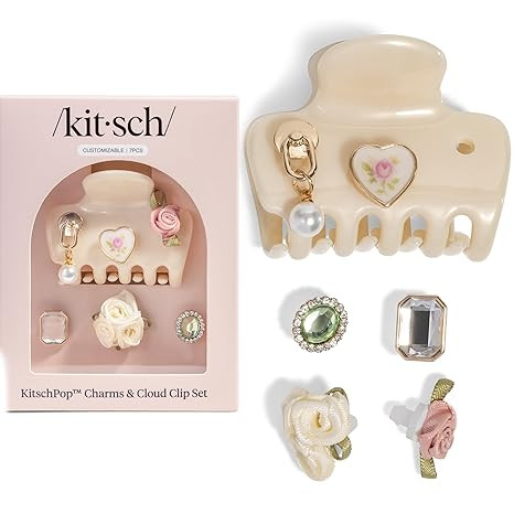 KitschPop ™ Hair Clips For Women with Charm Sets -Customizable Cloud Claw Clip With Interchange... | Amazon (US)