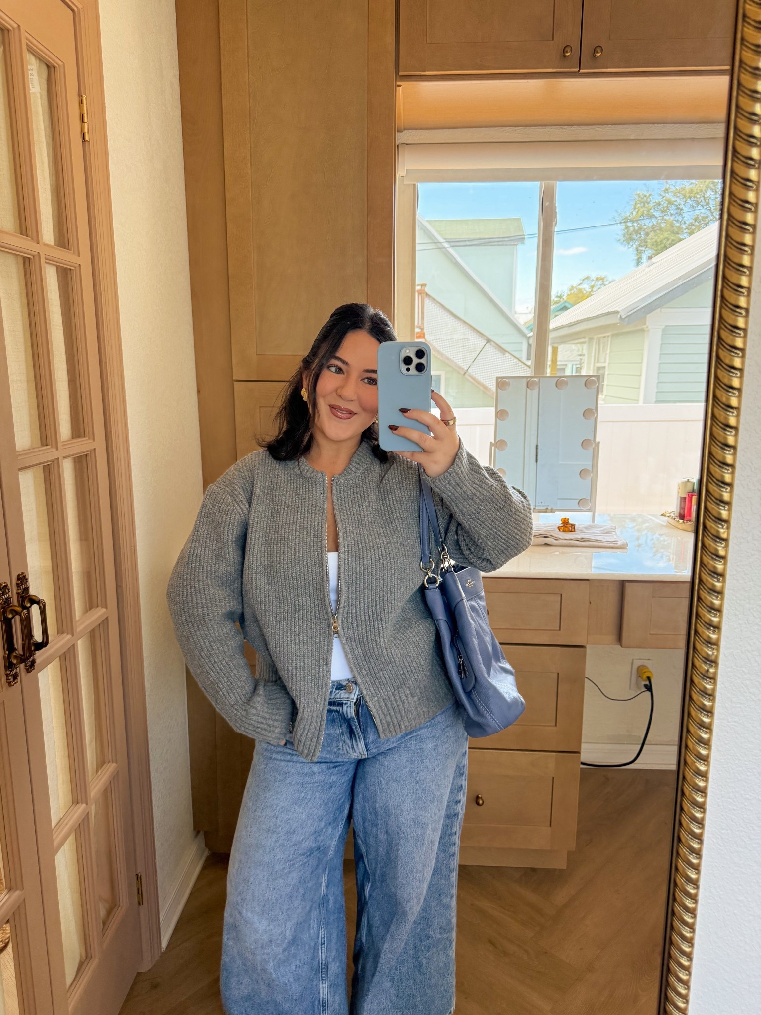 my new fave cozy sweater ☁️ wearing a M-L! // petite fashion, midsize fashion, simple outfits, winter fashion 

#LTKFindsUnder100 #LTKMidsize #LTKootd