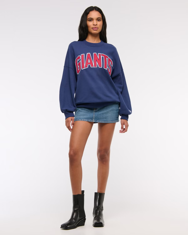 New York Giants Graphic Oversized Sunday Crew | Abercrombie & Fitch (US)
