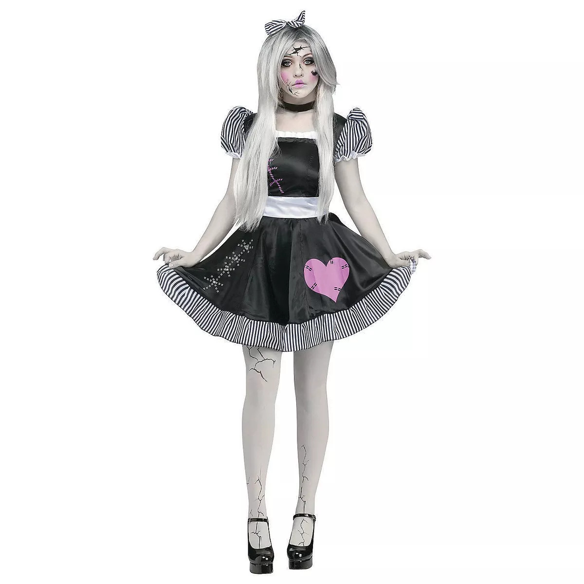 Halloween Express Women's Broken Doll Halloween Costume - Size Small - Black | Target