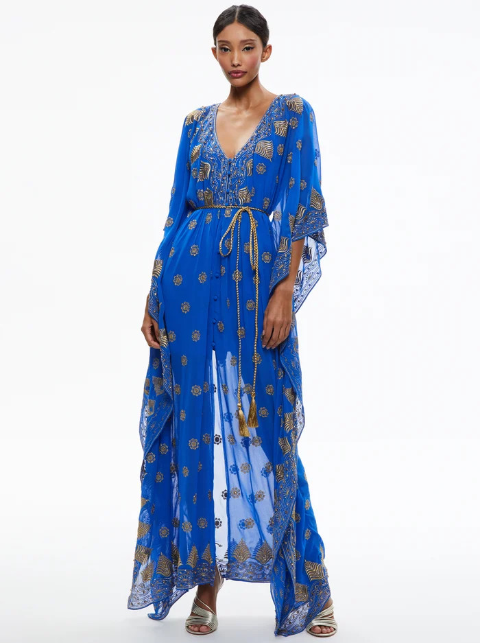 MARVA BRAID BELT MAXI KAFTAN | Alice + Olivia