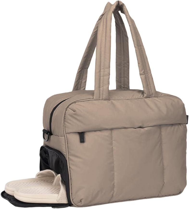 ALINUOYQ Puffy Gym Bag with Shoe Separation Women Tote Bag Large Fitness Bag Multifunctional Spor... | Amazon (US)