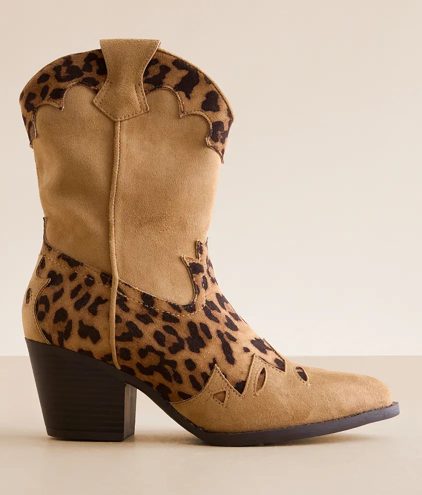 Sonni Leopard Western Ankle Boot | Buckle