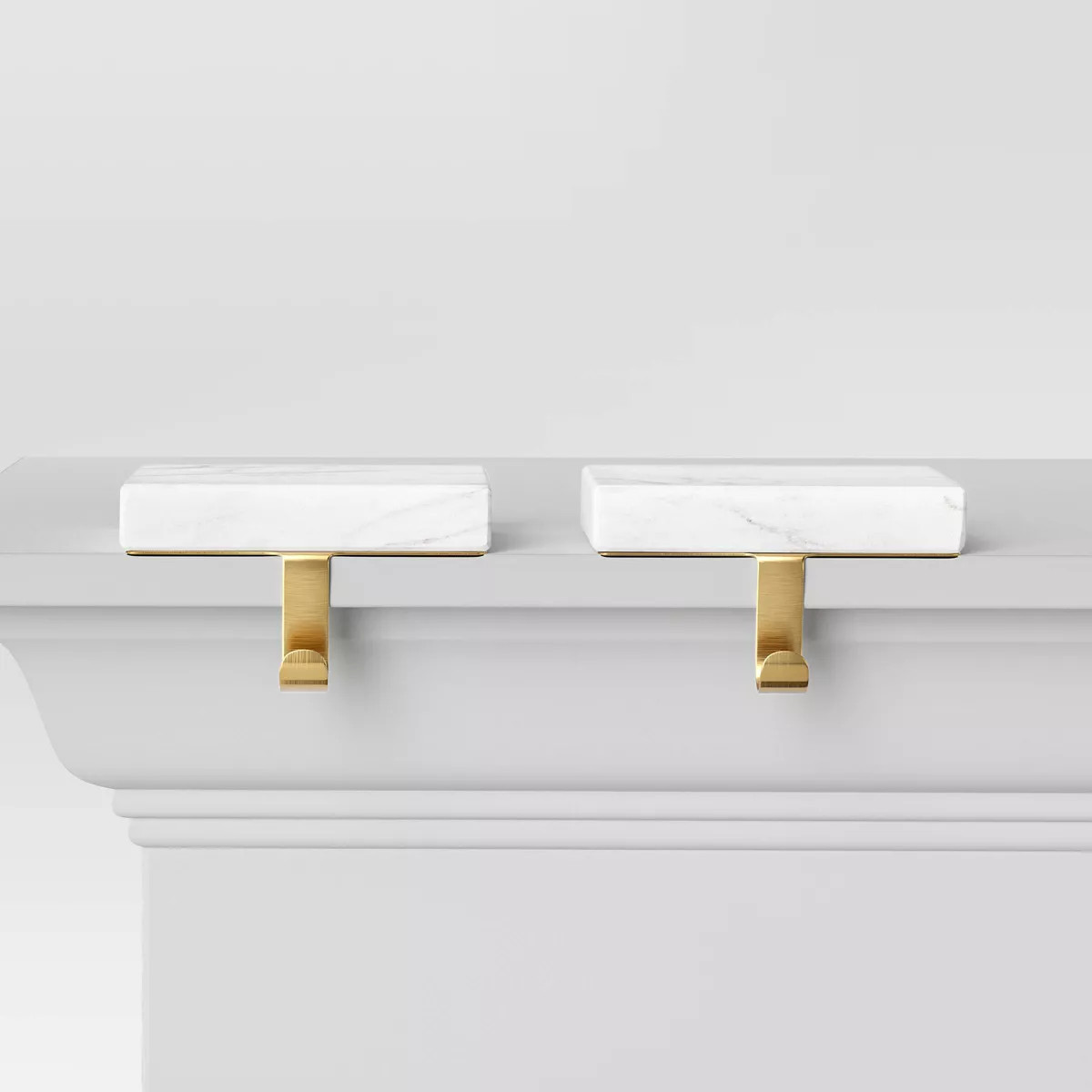 2pk Marble Christmas Stocking Holder White/Gold - Wondershop™ | Target