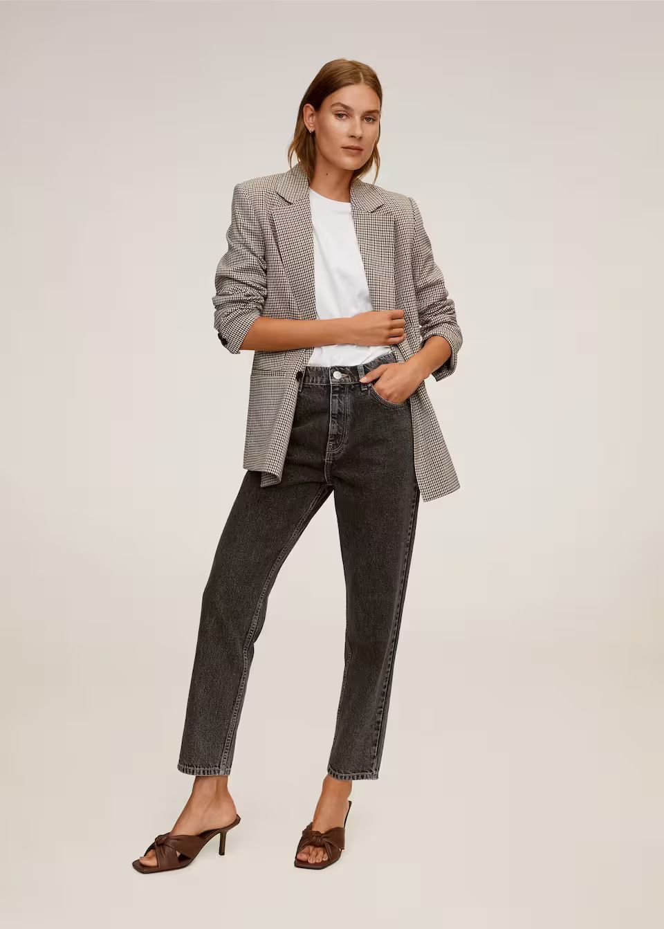 Check Structured blazer | MANGO (US)